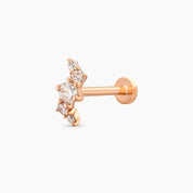 Spes Pırlanta Taşlı Rose Altın Piercing