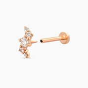 Spes Pırlanta Taşlı Rose Altın Piercing