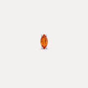 Spice Markiz Kesim Orange Safir Taşlı Beyaz Altın Tek Küpe