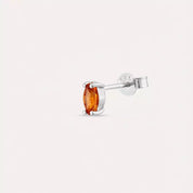 Spice Markiz Kesim Orange Safir Taşlı Beyaz Altın Tek Küpe