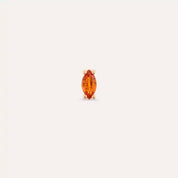 Spice Markiz Kesim Orange Safir Taşlı Rose Altın Tek Küpe