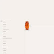 Spice Markiz Kesim Orange Safir Taşlı Rose Altın Tek Küpe