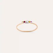 Spike 0.07 CT Multicolor Safir Taşlı Rose Altın Yüzük