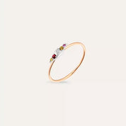 Spike 0.07 CT Multicolor Safir Taşlı Rose Altın Yüzük