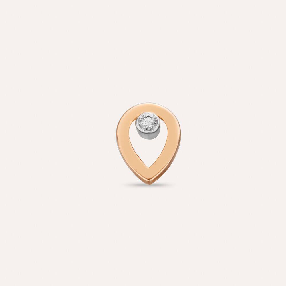 Spot 0.03 CT Pırlanta Taşlı Rose Altın Tek Küpe - Tufanlar Kuyumculuk