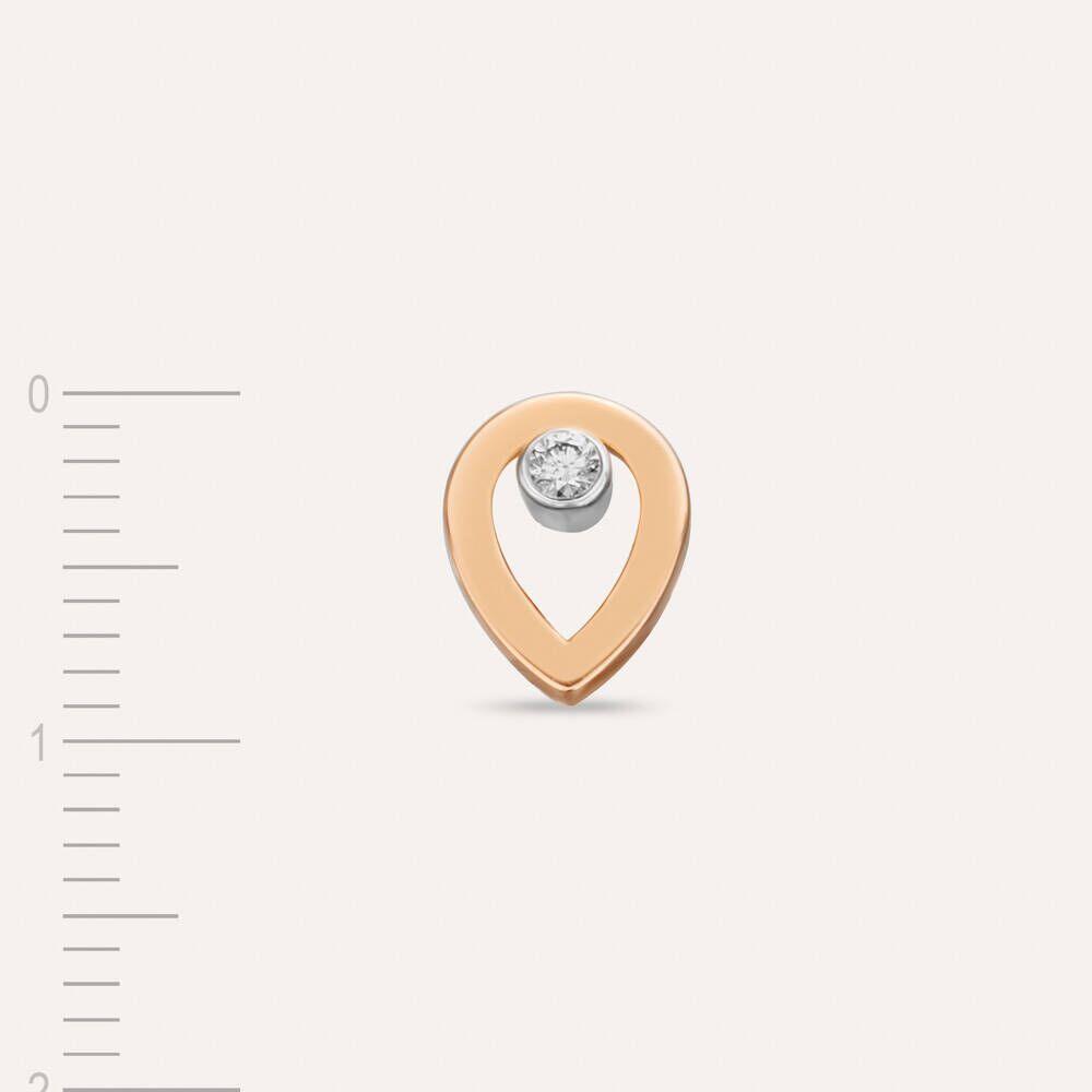 Spot 0.03 CT Pırlanta Taşlı Rose Altın Tek Küpe - Tufanlar Kuyumculuk