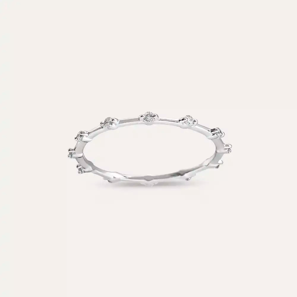 Sprit 0.07 CT Pırlanta Taşlı Beyaz Altın Yüzük