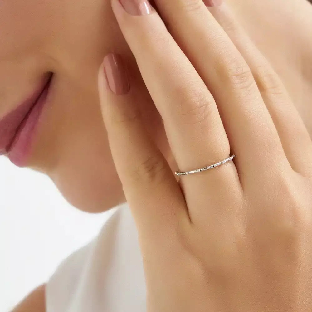 Twig 0.07 CT Pırlanta Taşlı Beyaz Altın Yüzük