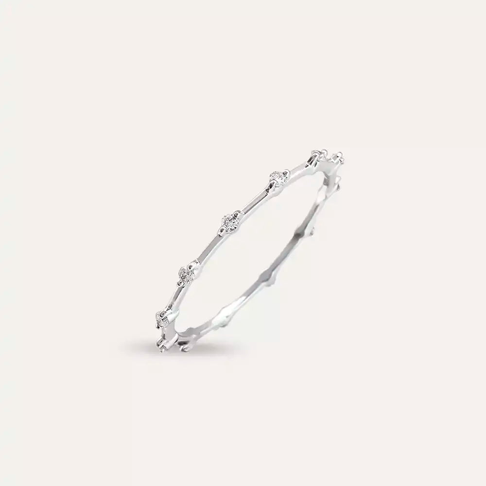 Sprit 0.07 CT Pırlanta Taşlı Beyaz Altın Yüzük