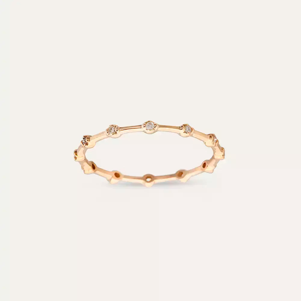 Sprit 0.07 CT Pırlanta Taşlı Rose Altın Yüzük