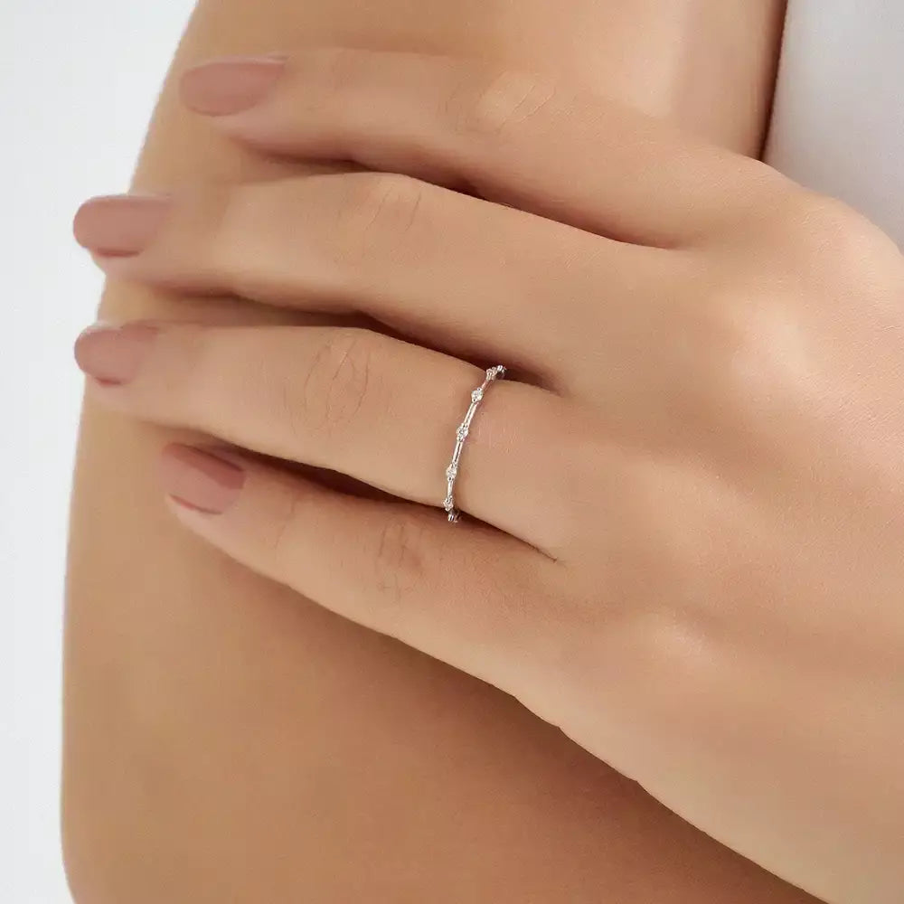 Twig 0.08 CT Pırlanta Taşlı Beyaz Altın Yüzük