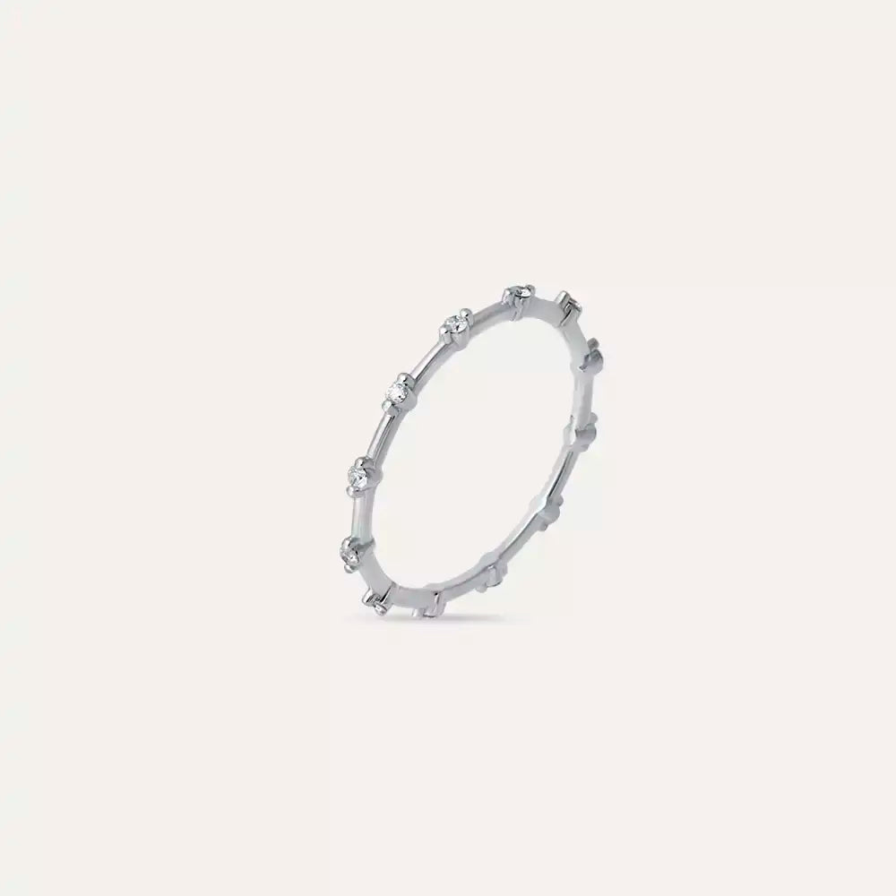 Sprit 0.08 CT Pırlanta Taşlı Beyaz Altın Yüzük