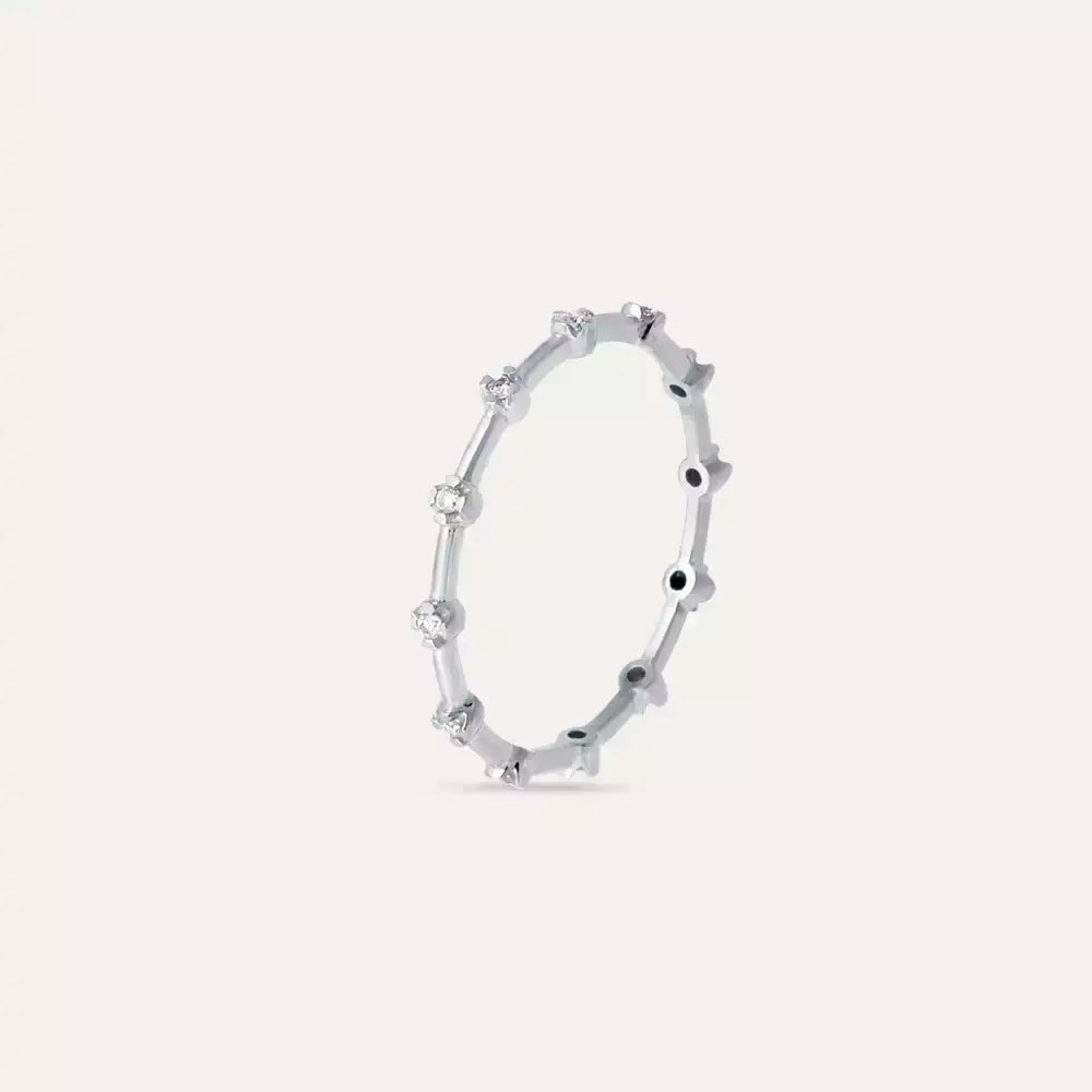 Sprit 0.12 CT Pırlanta Taşlı Beyaz Altın Yüzük