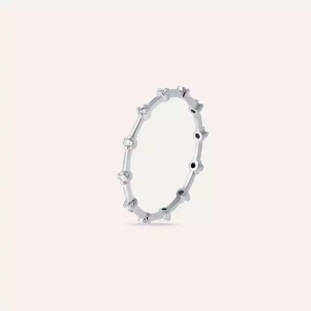Sprit 0.12 CT Pırlanta Taşlı Beyaz Altın Yüzük
