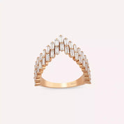 Stair Baget Kesim Pırlanta Taşlı Rose Altın Yüzük