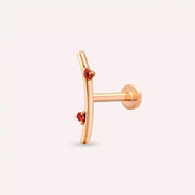 Steep Orange Safir Taşlı Rose Altın Piercing