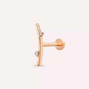 Steep Pırlanta Taşlı Rose Altın Piercing