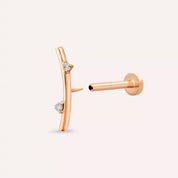 Steep Pırlanta Taşlı Rose Altın Piercing
