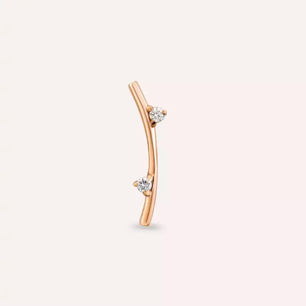 Steep Pırlanta Taşlı Rose Altın Piercing