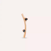 Steep Siyah Pırlanta Taşlı Rose Altın Piercing