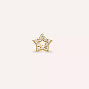 Stella Pırlanta Taşlı Sarı Altın Piercing