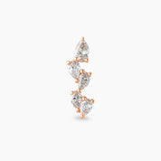 Step Damla Kesim Pırlanta Taşlı Rose Altın Piercing