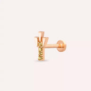 Stub Yellow Safir Rose Altın Piercing