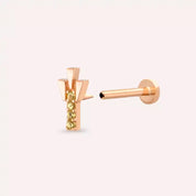 Stub Yellow Safir Rose Altın Piercing