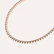 Sun Pırlanta Taşlı ve Siyah Mineli Gerdanlık