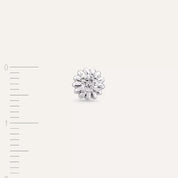 Sunflower Pırlanta Taşlı Beyaz Altın Tek Küpe