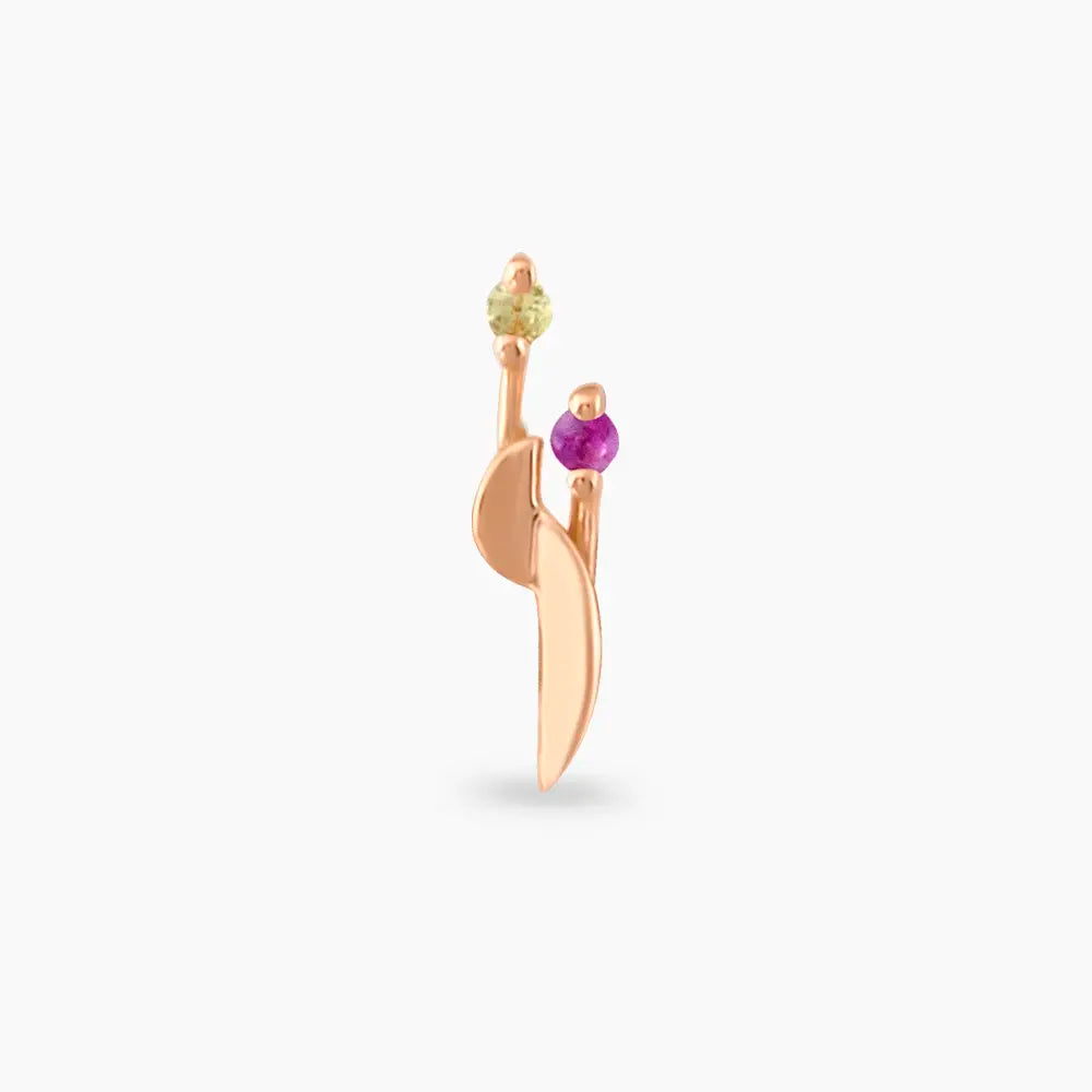 Sword Multicolor Safir Taşlı Rose Altın Piercing