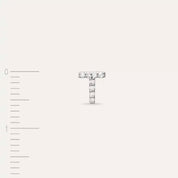 T Harf Pırlanta Taşlı Beyaz Altın Tek Küpe