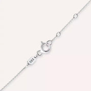 Talia Safir ve Pırlanta Taşlı Beyaz Altın Kolye