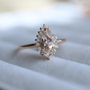 Tasarım Damla Morganite & Prenses Pırlanta Yüzük