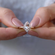 Tasarım Damla Morganite & Prenses Pırlanta Yüzük