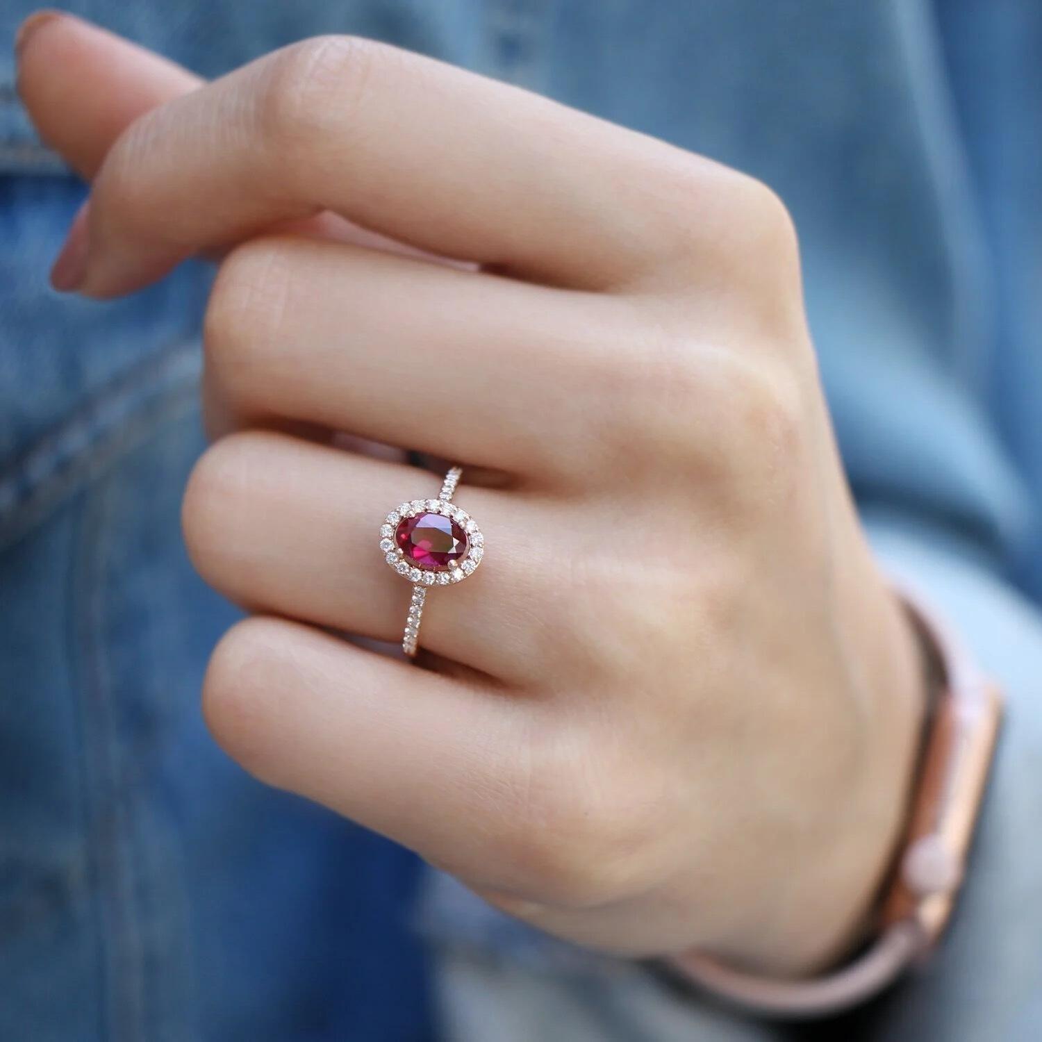 Tasarım Oval Turmalin & Pırlanta Yüzük