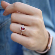 Tasarım Oval Turmalin & Pırlanta Yüzük