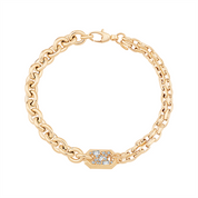 Taşlı Çift Zincir Tasarım Bileklik