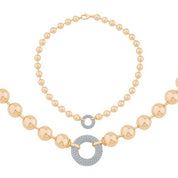 Taşlı Halka Top Top Zincir Kolye