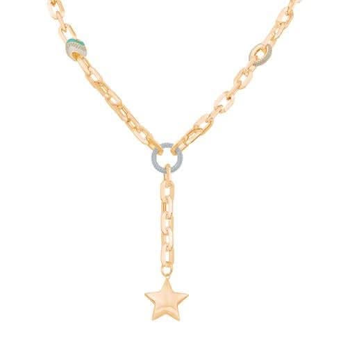 Taşlı Halka Yıldız Kolye