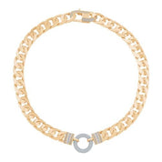 Taşlı Halka Zincir Altın Set