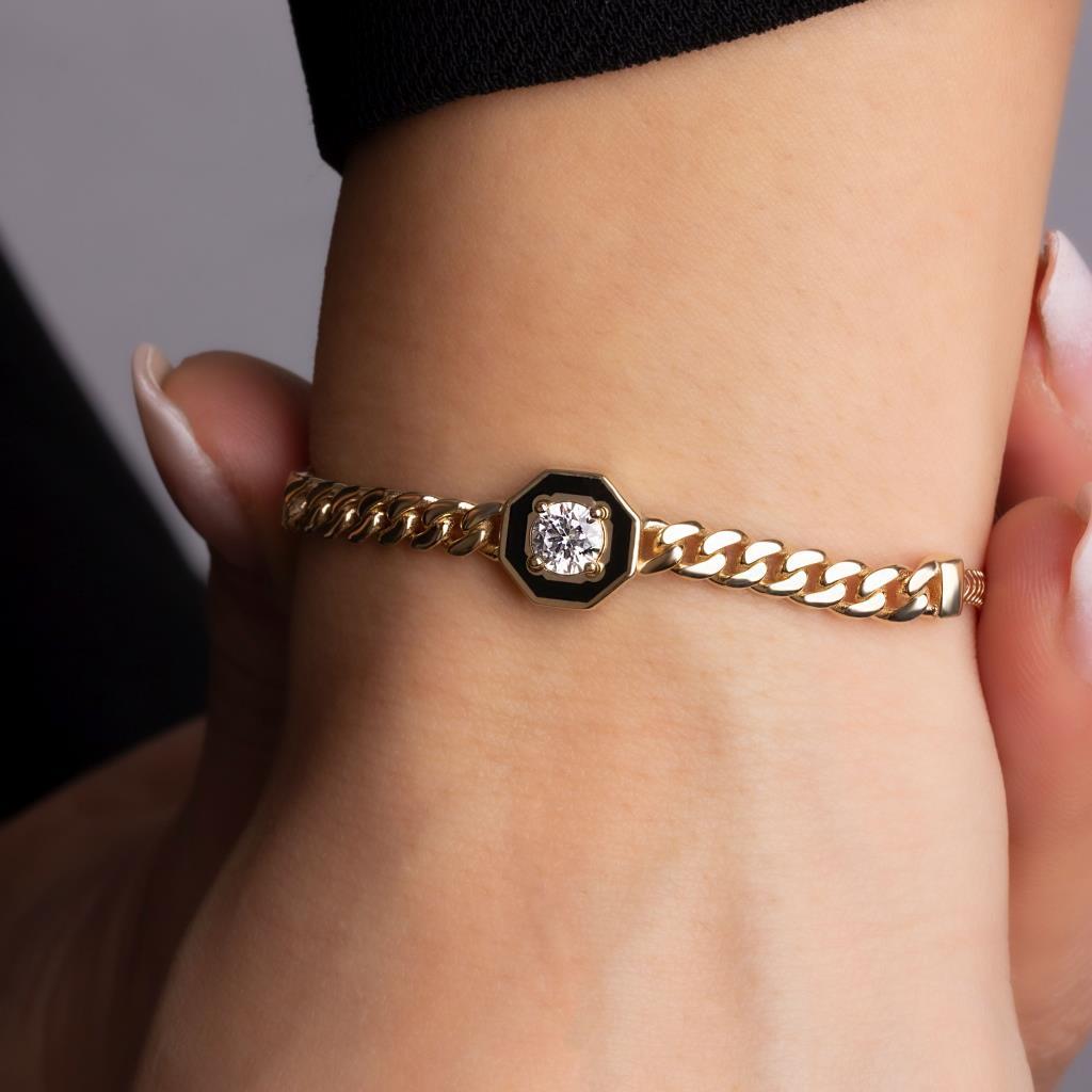 Stone Black Enamel Bracelet