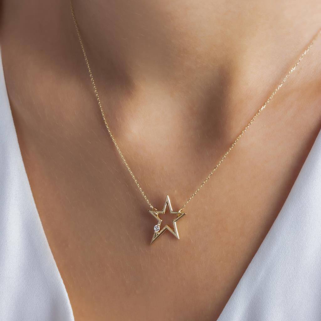 Stone Star Baguette Necklace