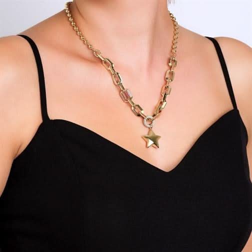 Taşlı Yıldız Tasarım Kolye