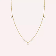 Tess Baget Kesim Pırlanta Taşlı Sarı Altın Kolye