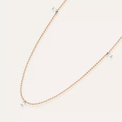 Tess Pırlanta Taşlı Rose Altın Kolye