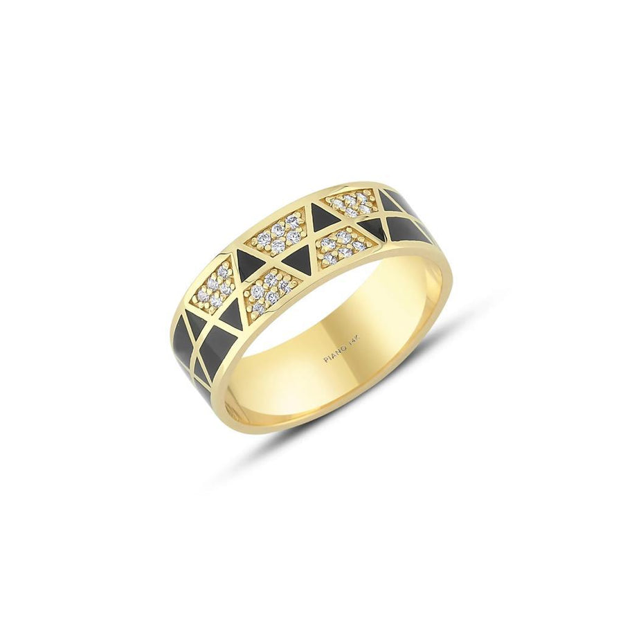 Thuja Triangle Pattern Men's Ring