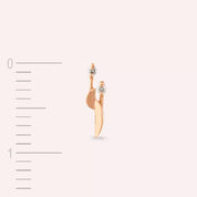 Tiara Pırlanta Taşlı Rose Altın Tek Küpe