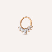 Tinka 0.23 CT Markiz Kesim Pırlanta Taşlı Rose Altın Halka Piercing