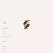 Tough Siyah Pırlanta Taşlı Rose Altın Tek Küpe